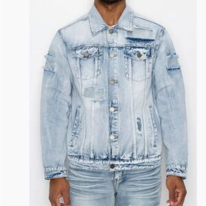 Light Blue Distressed Denim Jacket